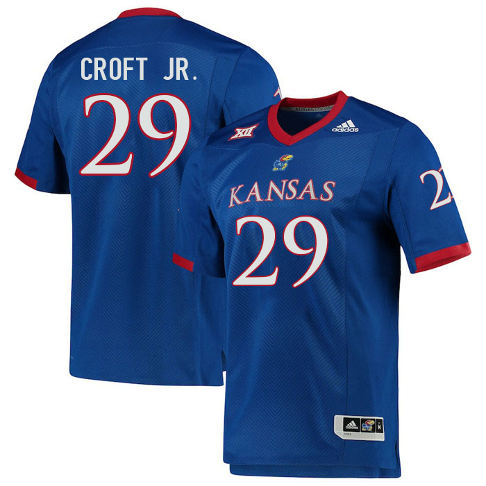Men #29 Jameel Croft Jr. Kansas Jayhawks College Football Jerseys Stitched Sale-Royal - Click Image to Close